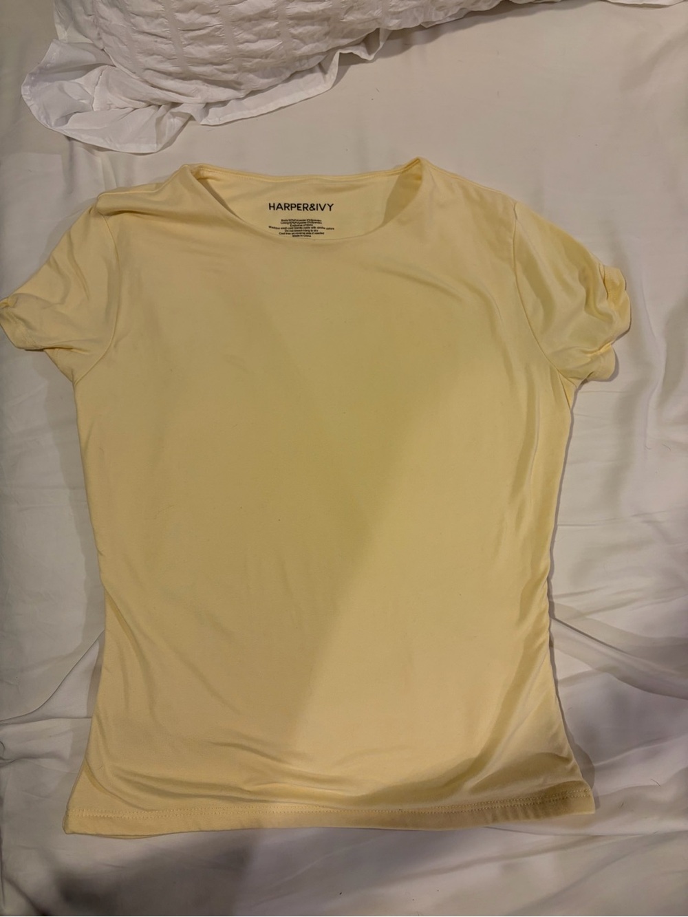 Harper Pale Yellow Short Sleeve Crewneck Tee